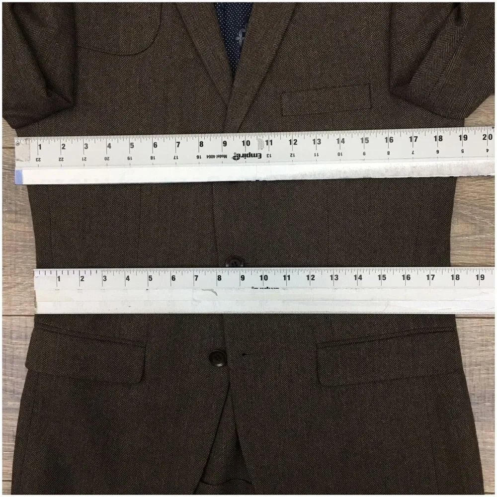 BEN SHERMAN Mens Blazer Sport Coat Casual Jacket Size S ( 36R )‎ Brown Wool Suit